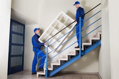Commercial moving service loading office equipment for a local relocation