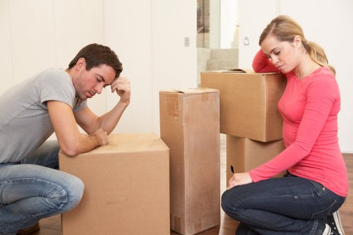 Packed boxes and household items prepared for a local flat removal